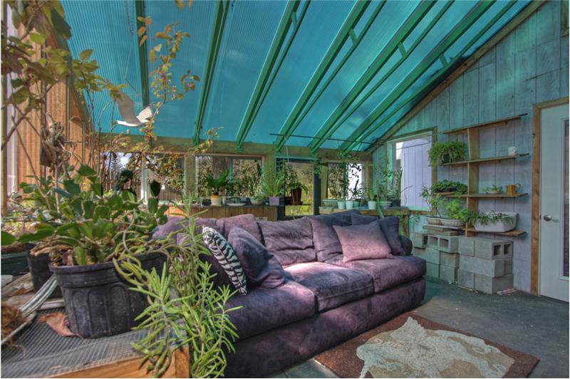 Relax in your attached greenhouse!