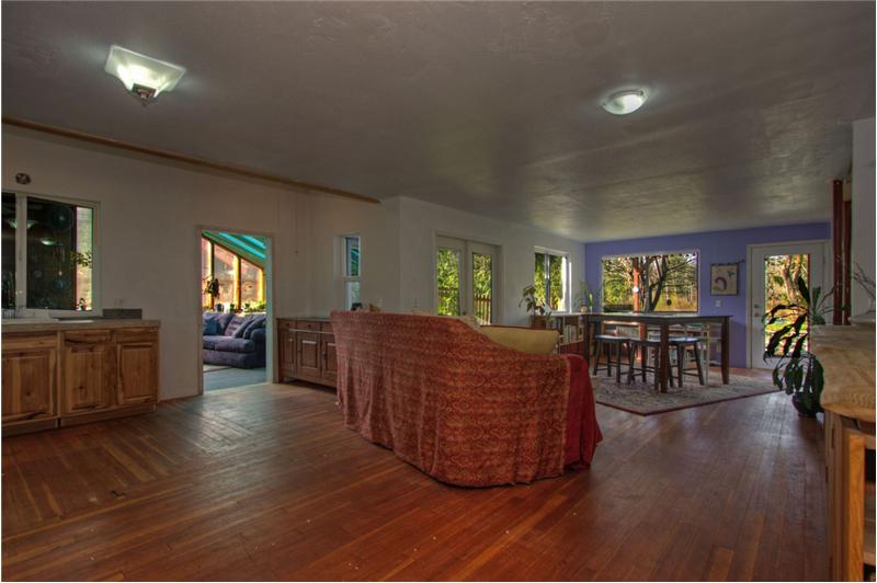 Large living room/dining room combo! Radiant heat installed in the wood floors!
