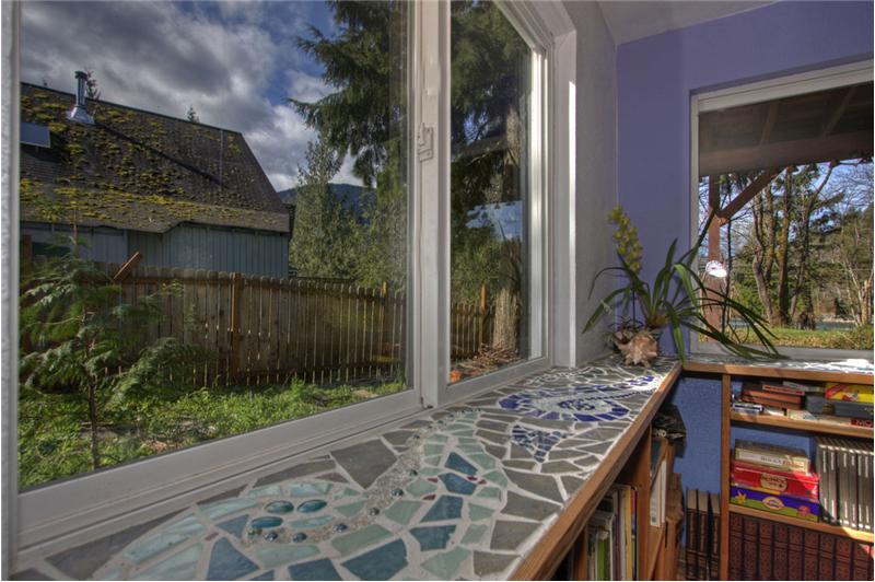 Another shot of the reading nook, with custom tile work.