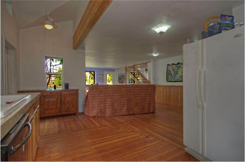 View from kitchen to living room.
