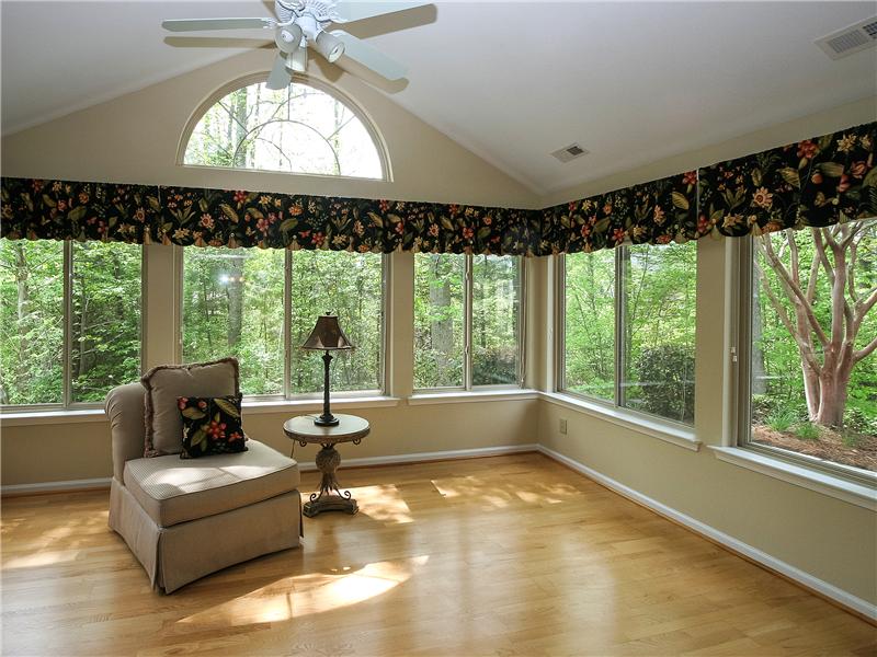 Sun room with gorgeous wooded views