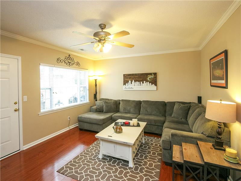 Big window overlooks patio