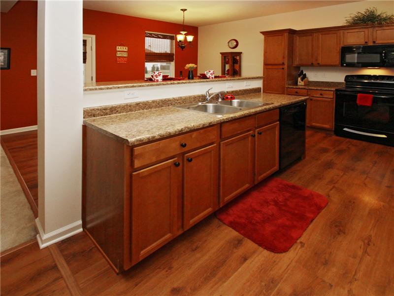 Kitchen overlooking breakfast area