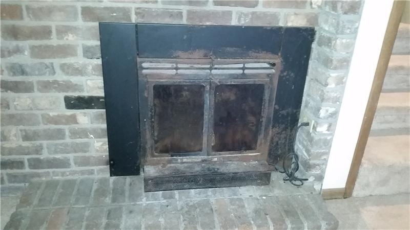 Wood burning fireplace