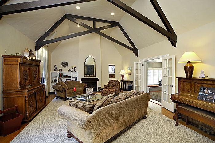 Cathedral Ceilings Accented with Wood Beams