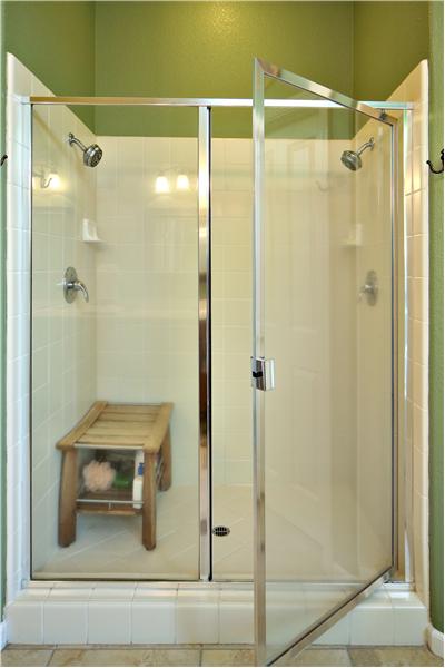 Glass Shower with Dual Shower Heads