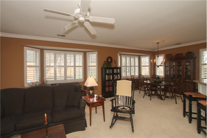 View of dining room and breakfast bar from living room