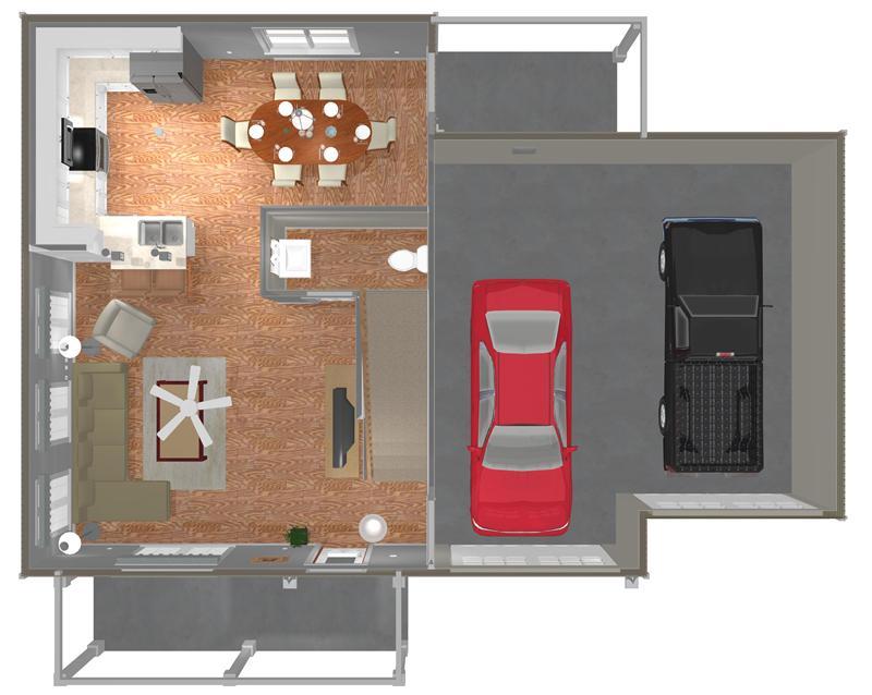 1st Floor 2 car Gar