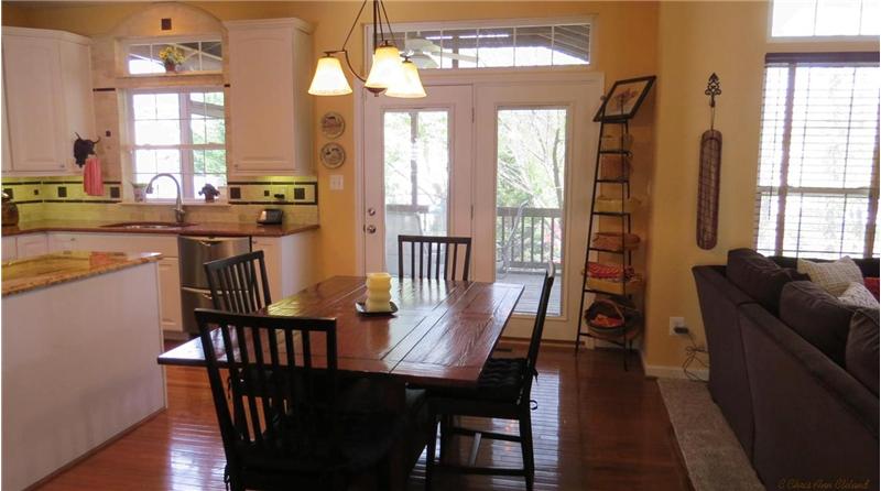 Breakfast Area with Walk Out to Screened Porch
