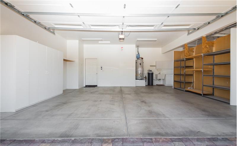 Garage with Built in Cabinets