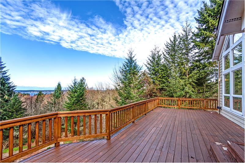 View from the Large Wrap Around Deck. Great for Entertaining and Watching Beautiful Sunsets in the Evening.